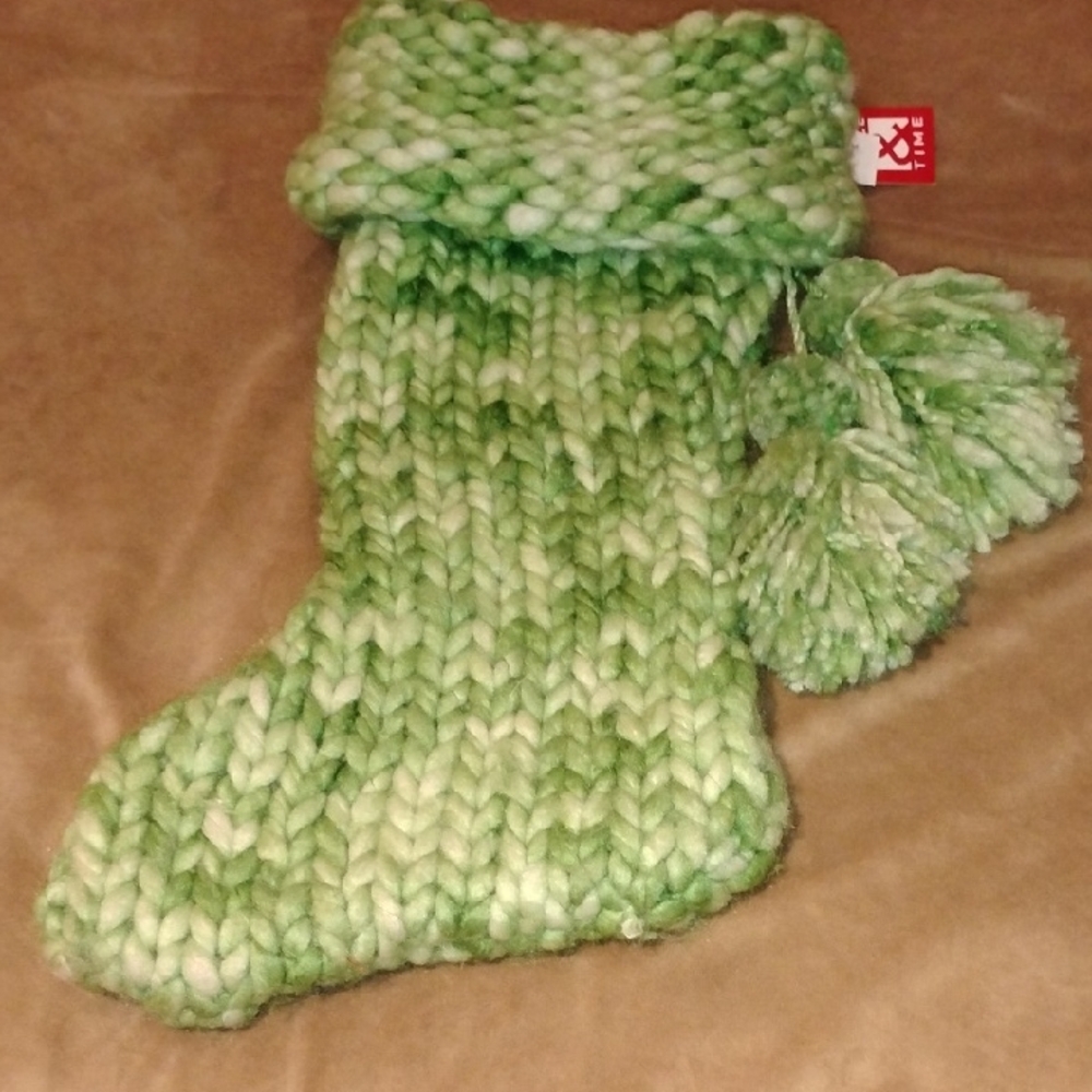 Green Knitted Holiday Stocking